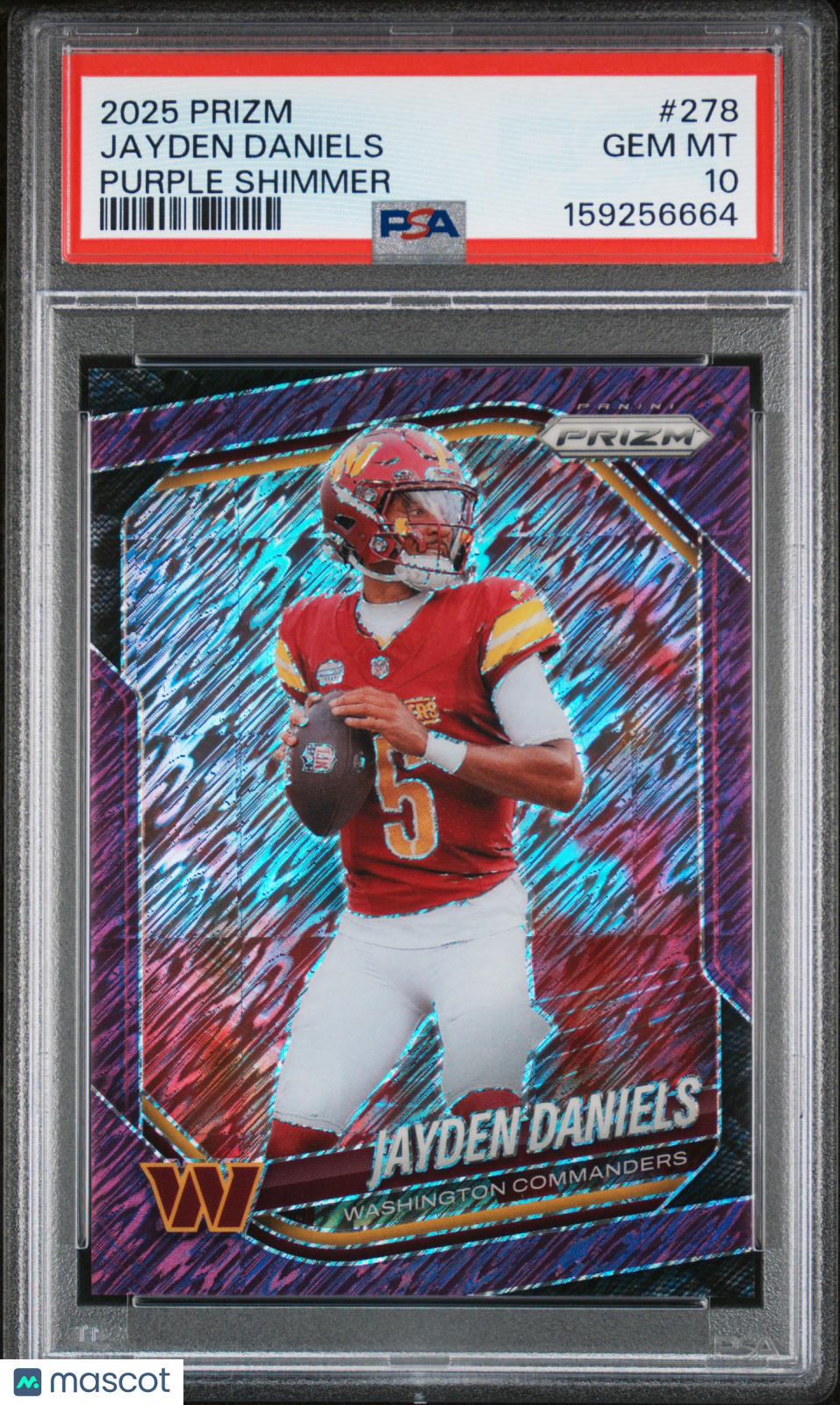2025 Panini Prizm Jayden Daniels Purple Shimmer 7/15 #278 PSA 10
