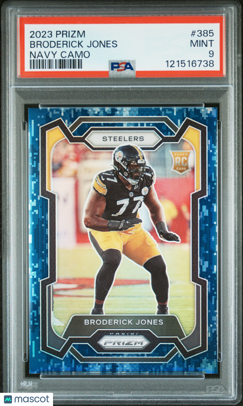 2023 Prizm - Broderick Jones - Navy Camo /25 - #385 - PSA 9