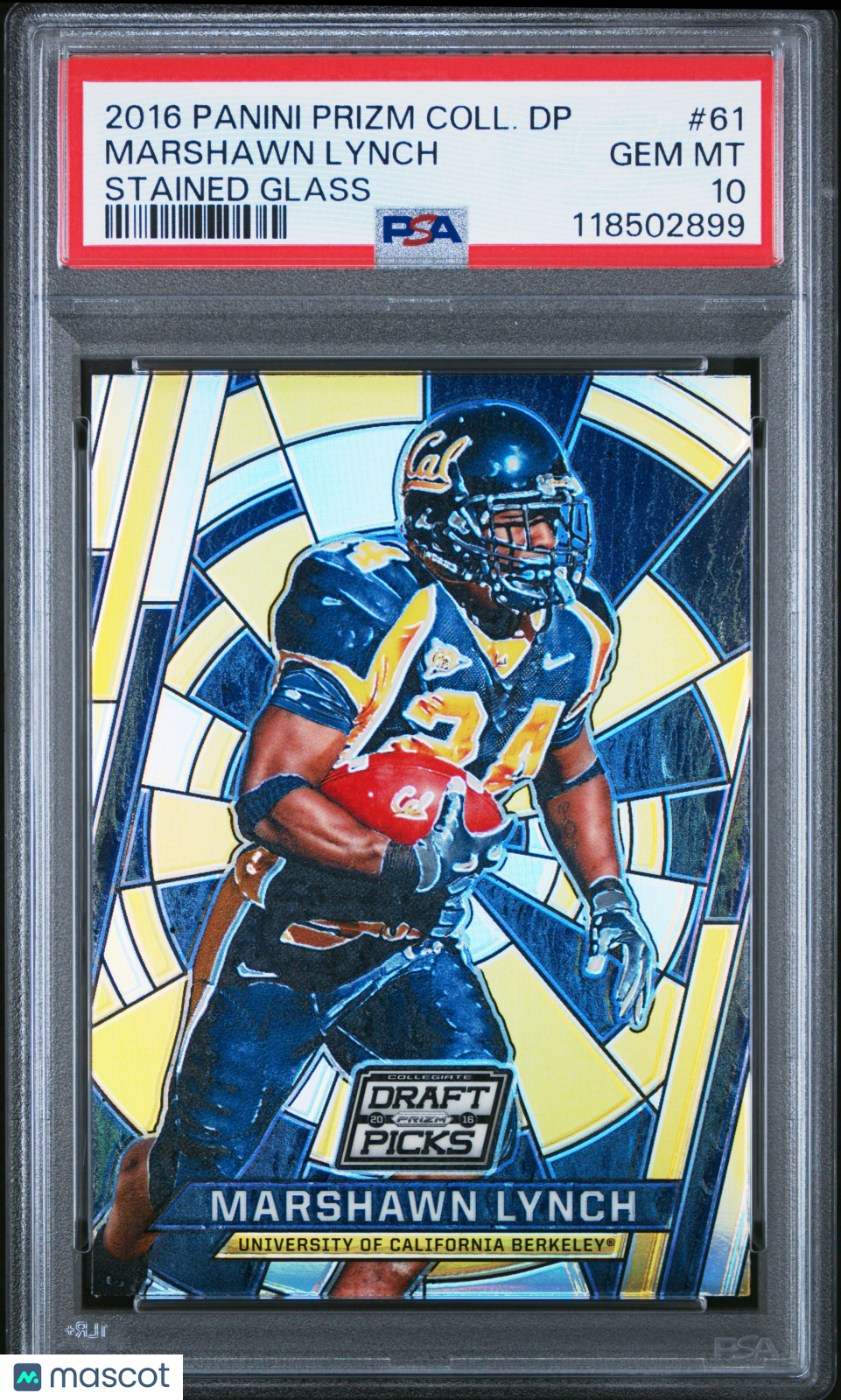 2016 Prizm Draft Picks - Marshawn Lynch - Stained Glass #61 - PSA 10 - GEM MINT