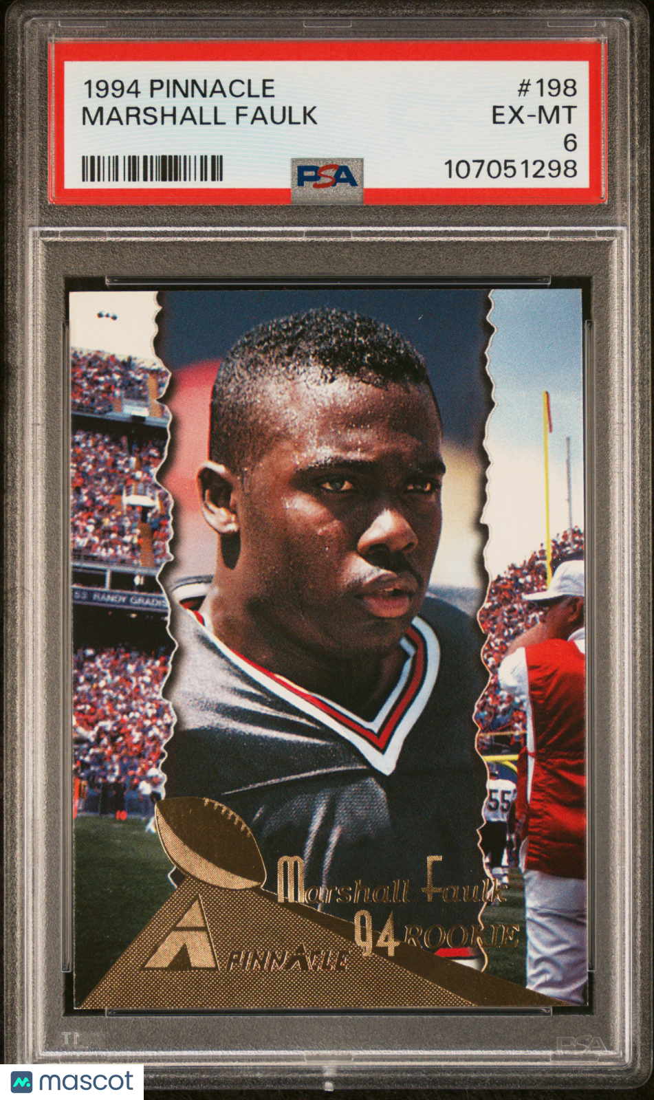 1994 Pinnacle - Marshall Faulk - RC Rookie HOF #198 - PSA 6