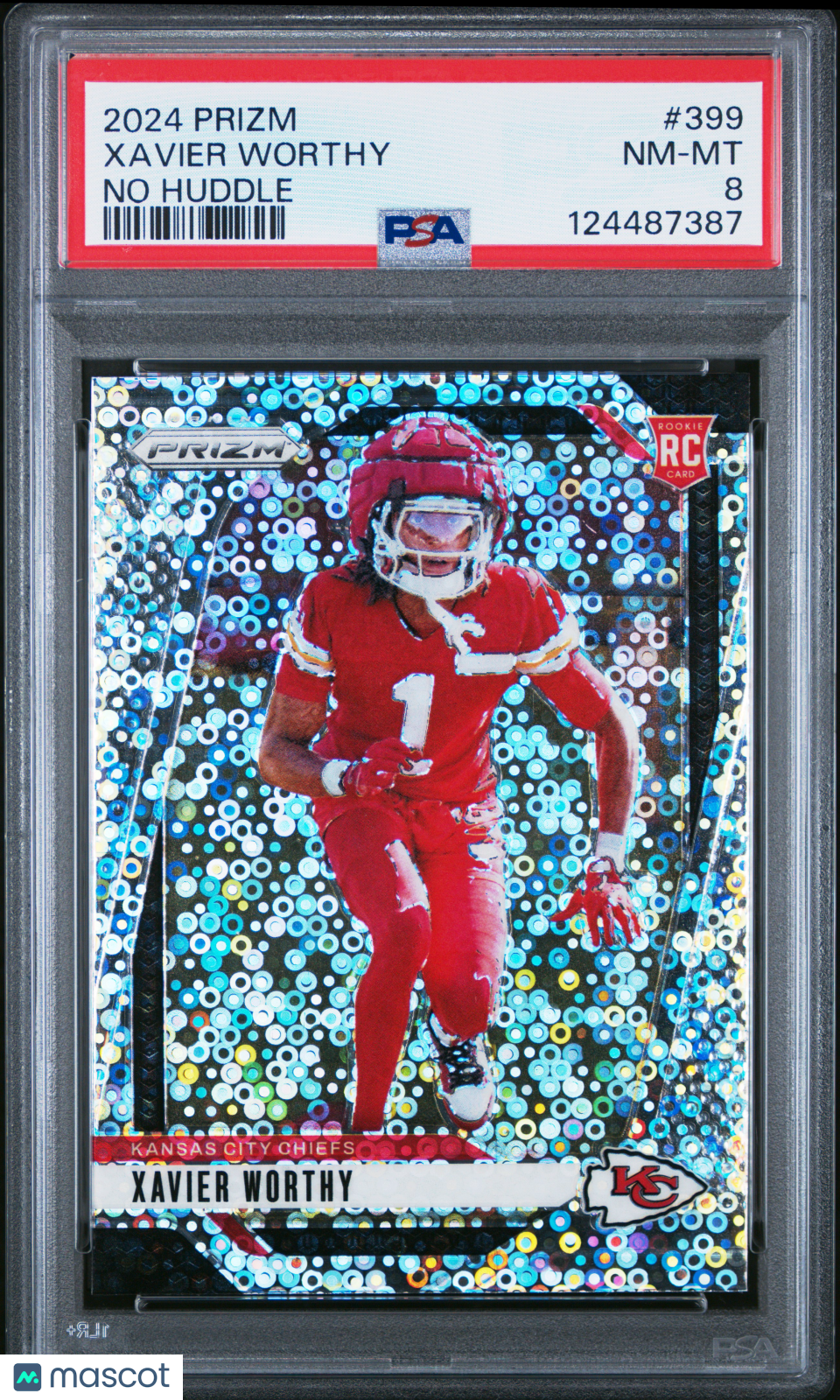 2024 Prizm - Xavier Worthy - No Huddle - RC - Rookie - #399 - PSA 8