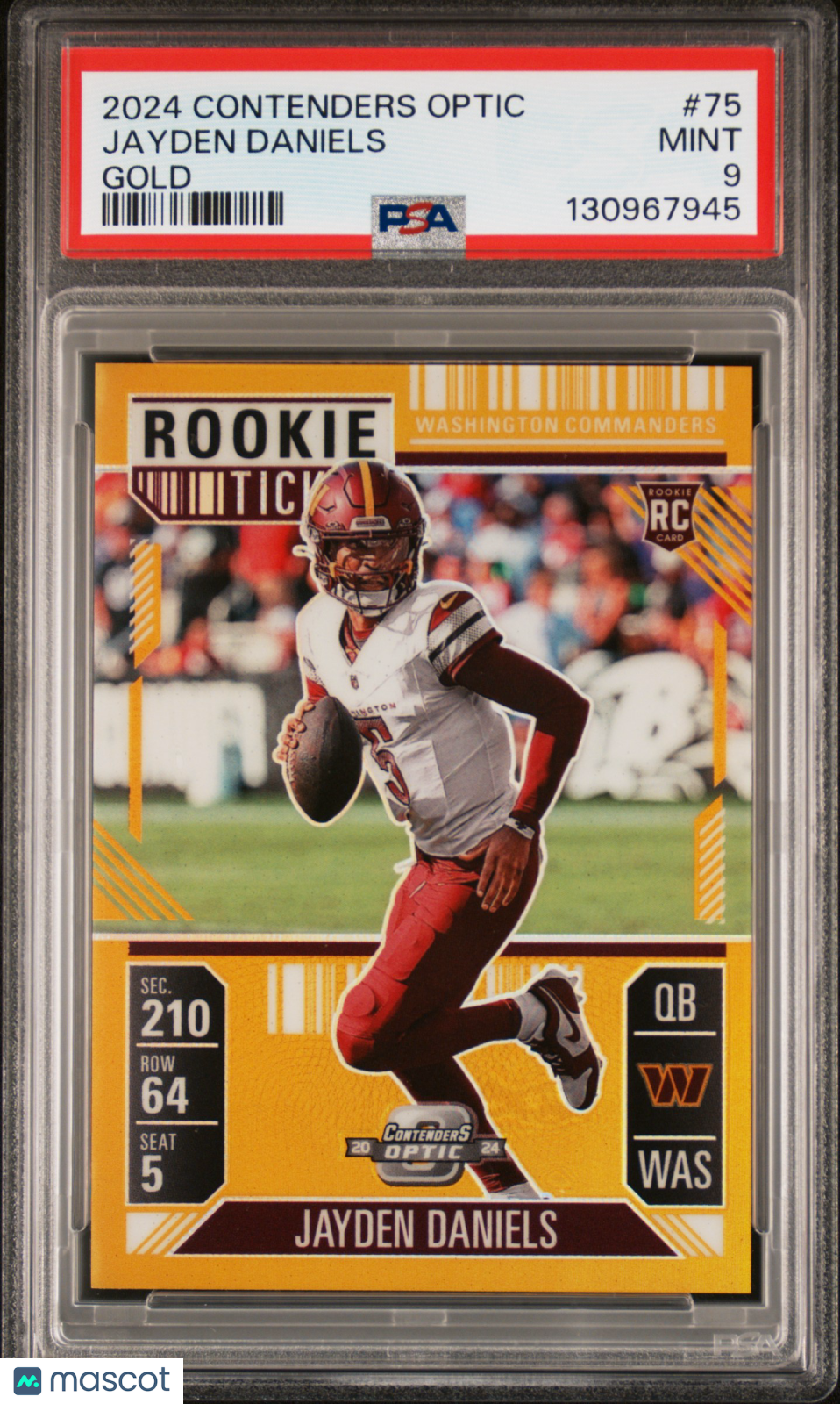 2024 Contenders Optic - Jayden Daniels - Gold Prizm /10 #75 - PSA 9