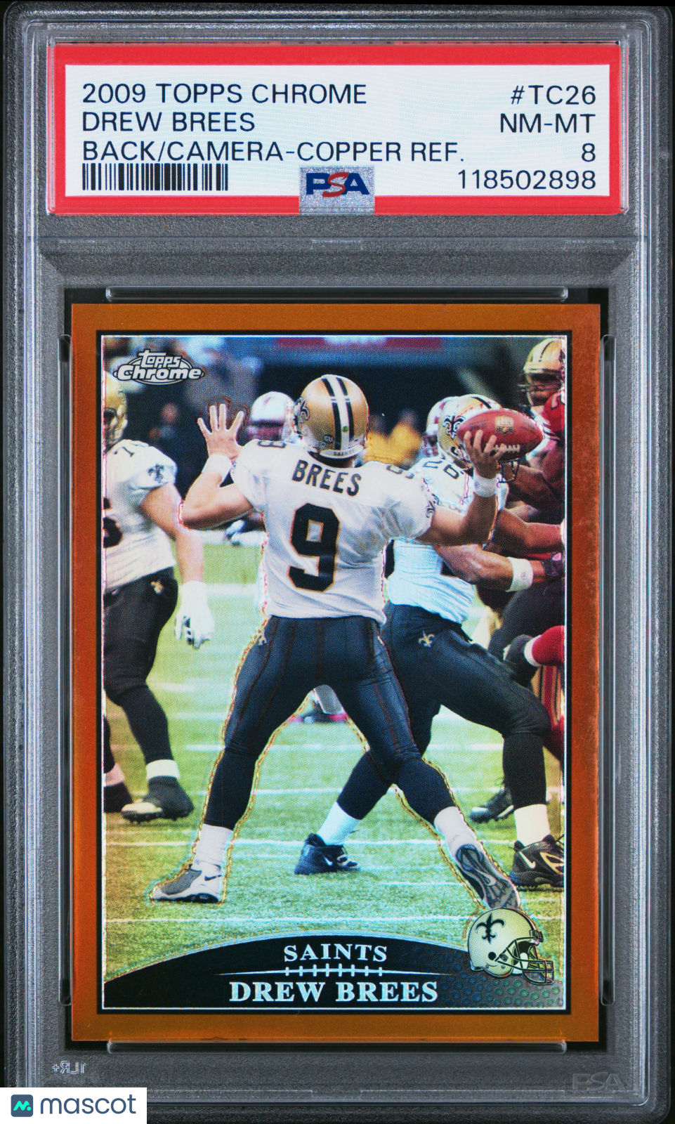 2009 Topps Chrome - Drew Brees - Copper Refractor - #TC26 - PSA 8