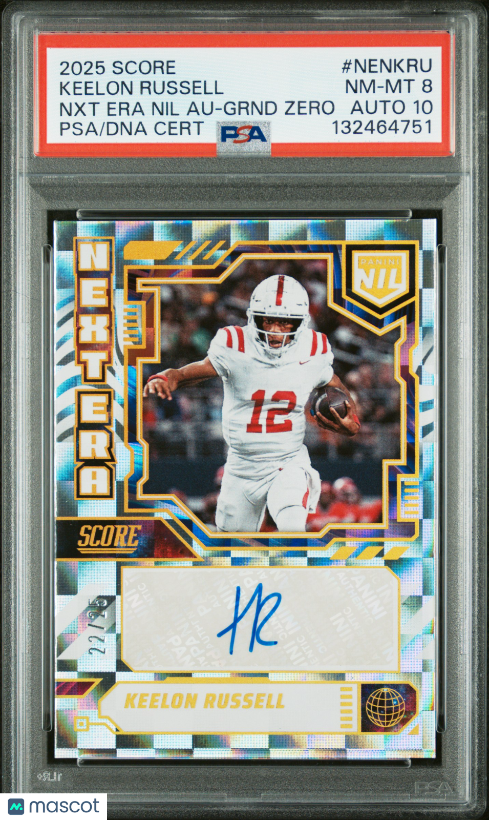 2025 Score - Keelon Russell - Next Era Grnd Zero Auto /25 #NENKRU- PSA 8 Auto 10
