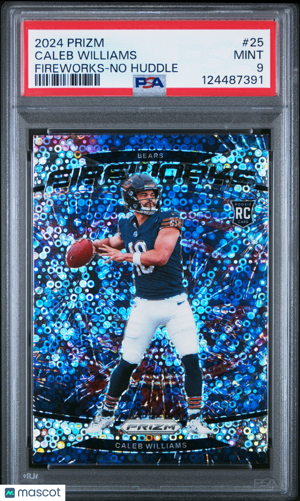 2024 Prizm - Caleb Williams - Fireworks No Huddle - #25 - PSA 9