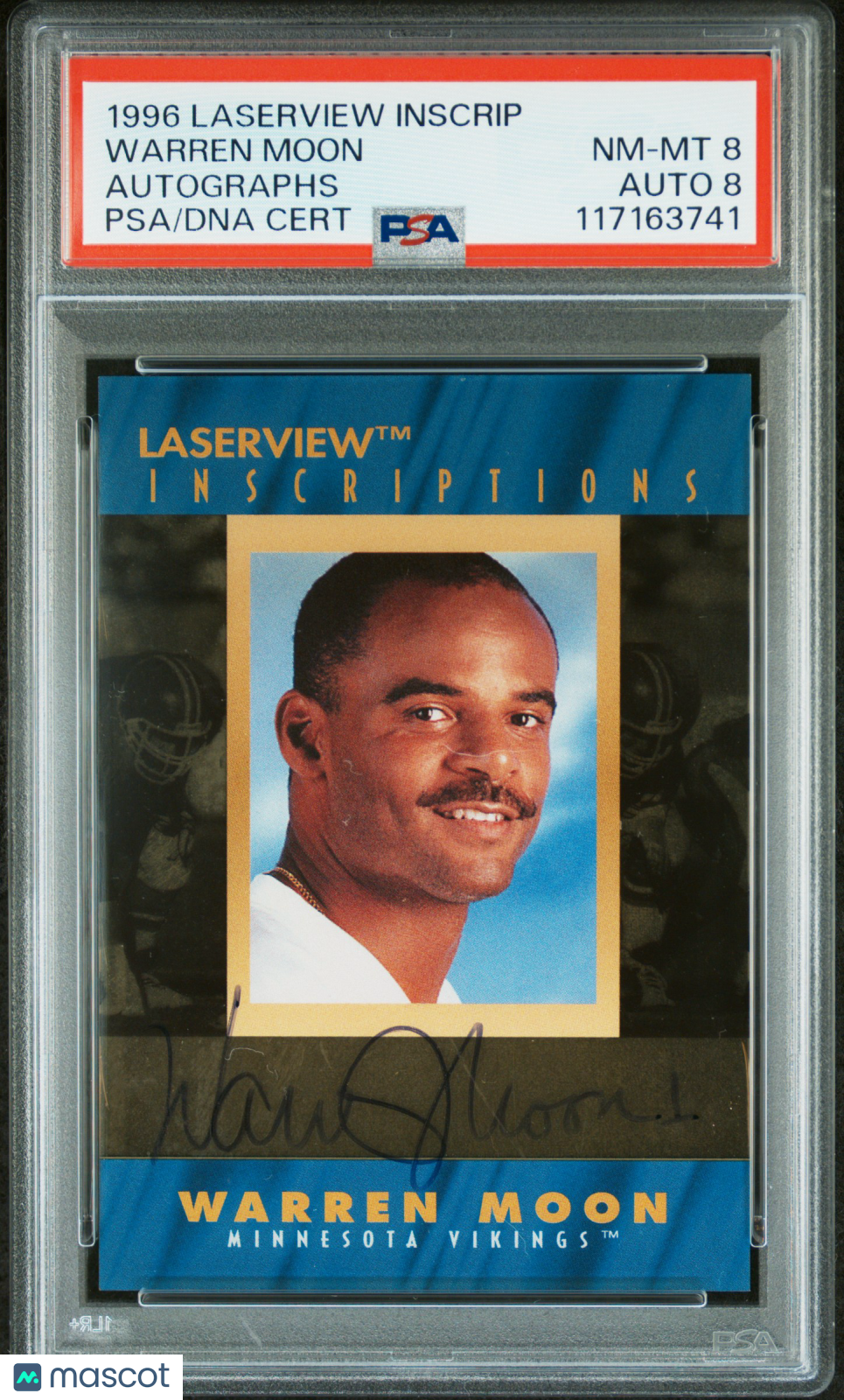 1996 Laser View Inscriptions Autographs - Warren Moon - PSA 8 Auto 8