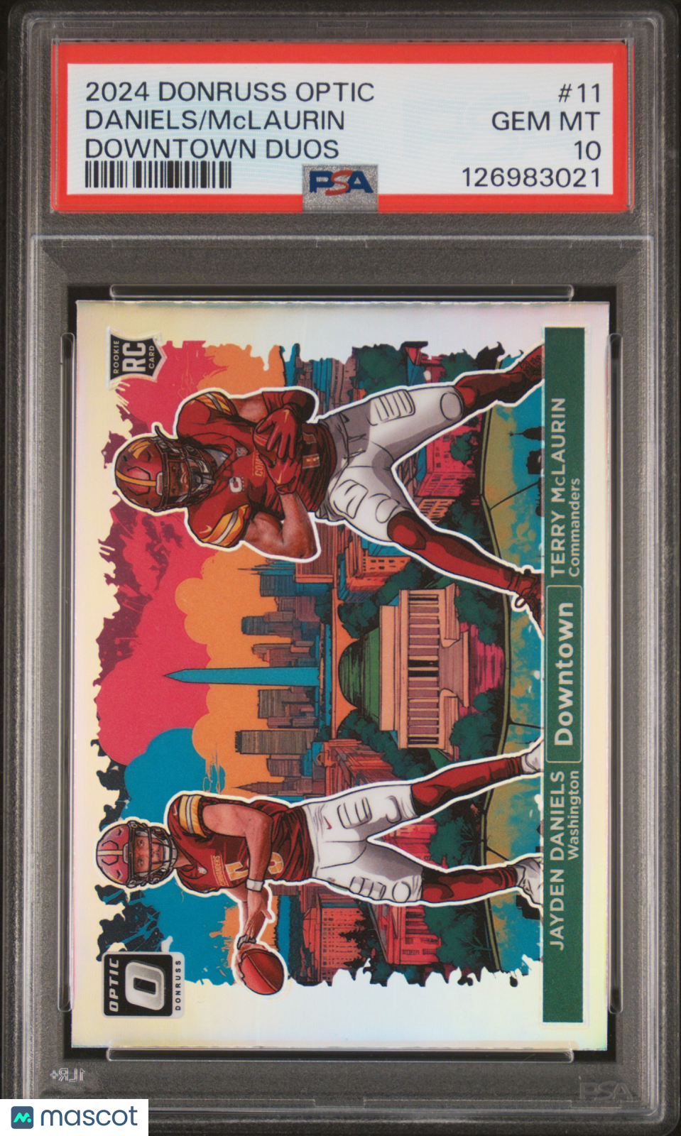 2024 Optic - Jayden Daniels/Terry McLaurin - Downtown Duos -#11 -PSA 10-GEM MINT