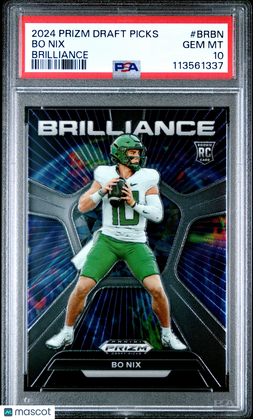 2024 Prizm Draft Picks - Bo Nix - Brilliance - #BRBN - PSA 10 - GEM