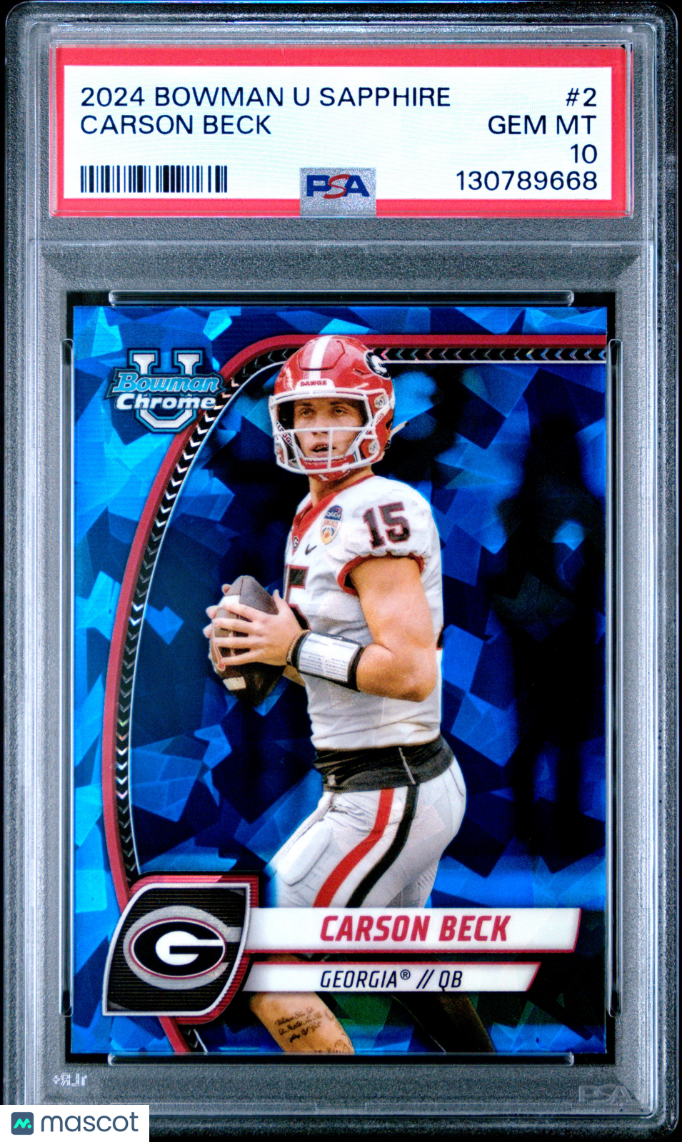 2024 Bowman Sapphire - Carson Beck #2 - PSA 10 GEM MINT