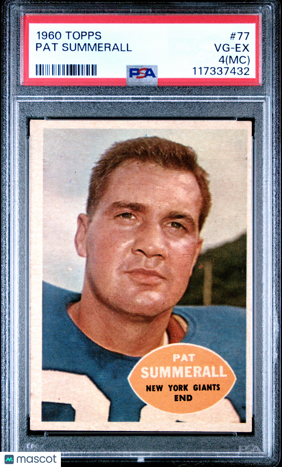 1960 Topps - Pat Summerall - #77 -  PSA 4
