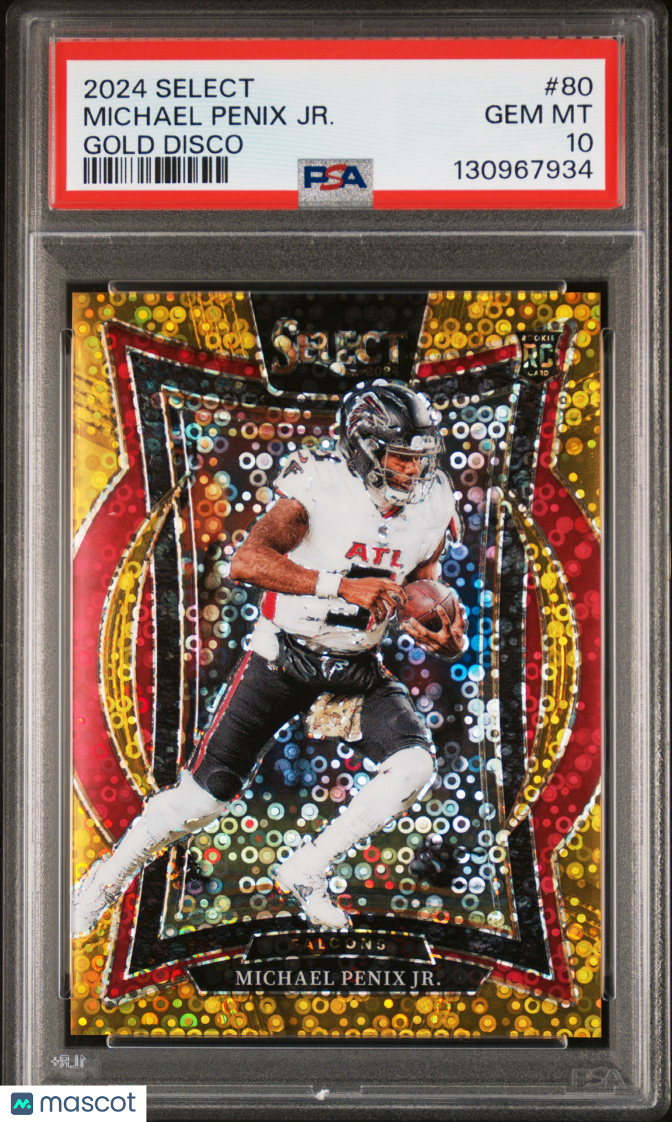 2024 Select - Michael Penix Jr.- Gold Prizm 6/10 #80 - RC Rookie-PSA 10 GEM MINT