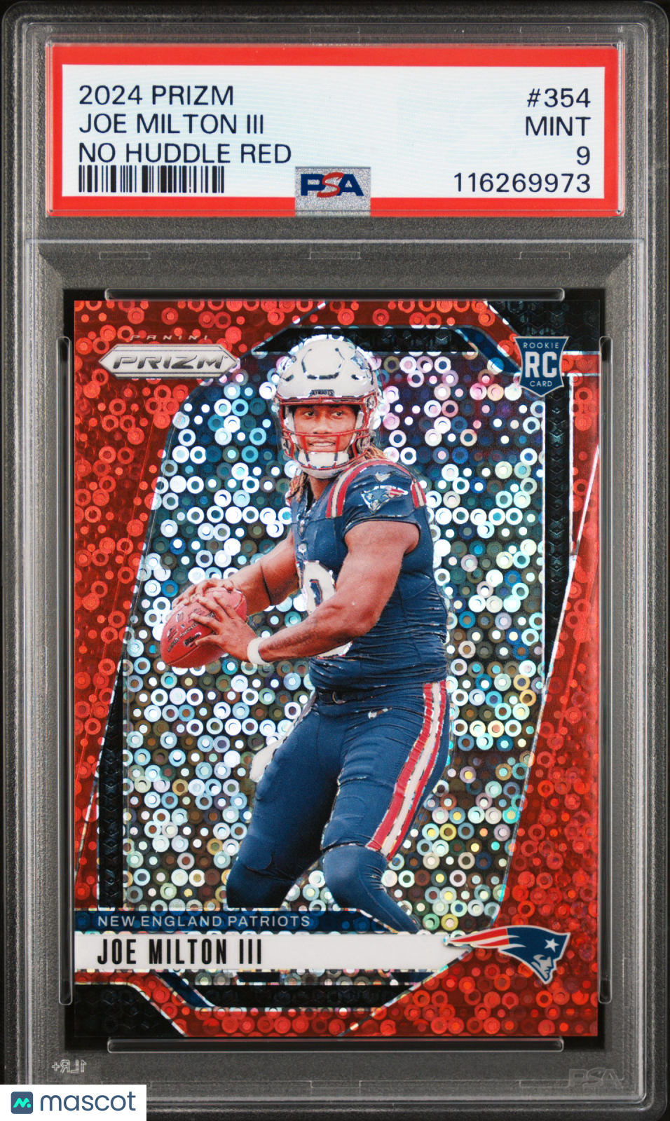 2024 Prizm - Joe Milton III - No Huddle Red - RC - Rookie - #354 - PSA 9