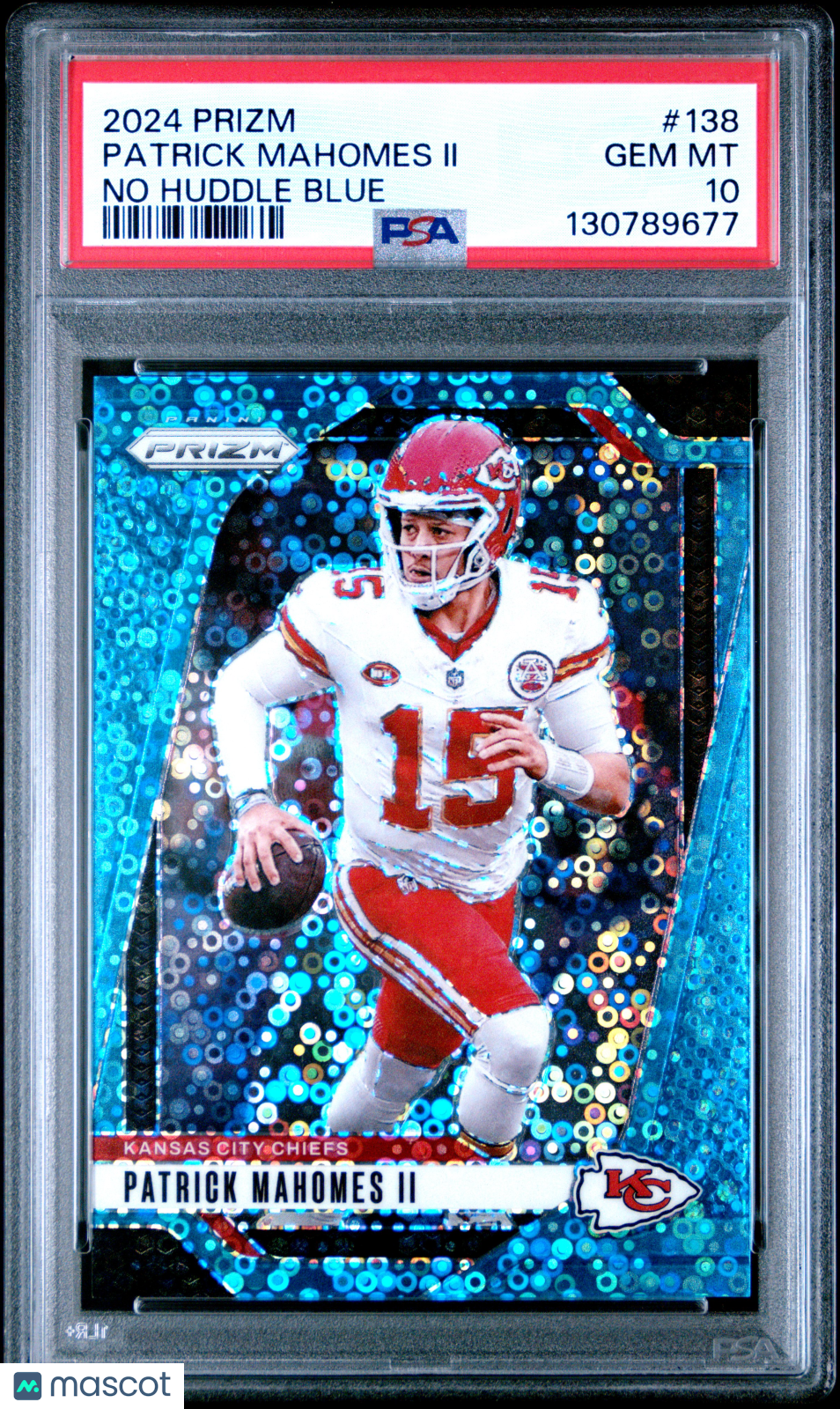 2024 Prizm - Patrick Mahomes II - No Huddle Blue /99 #138 - PSA 10 GEM MINT