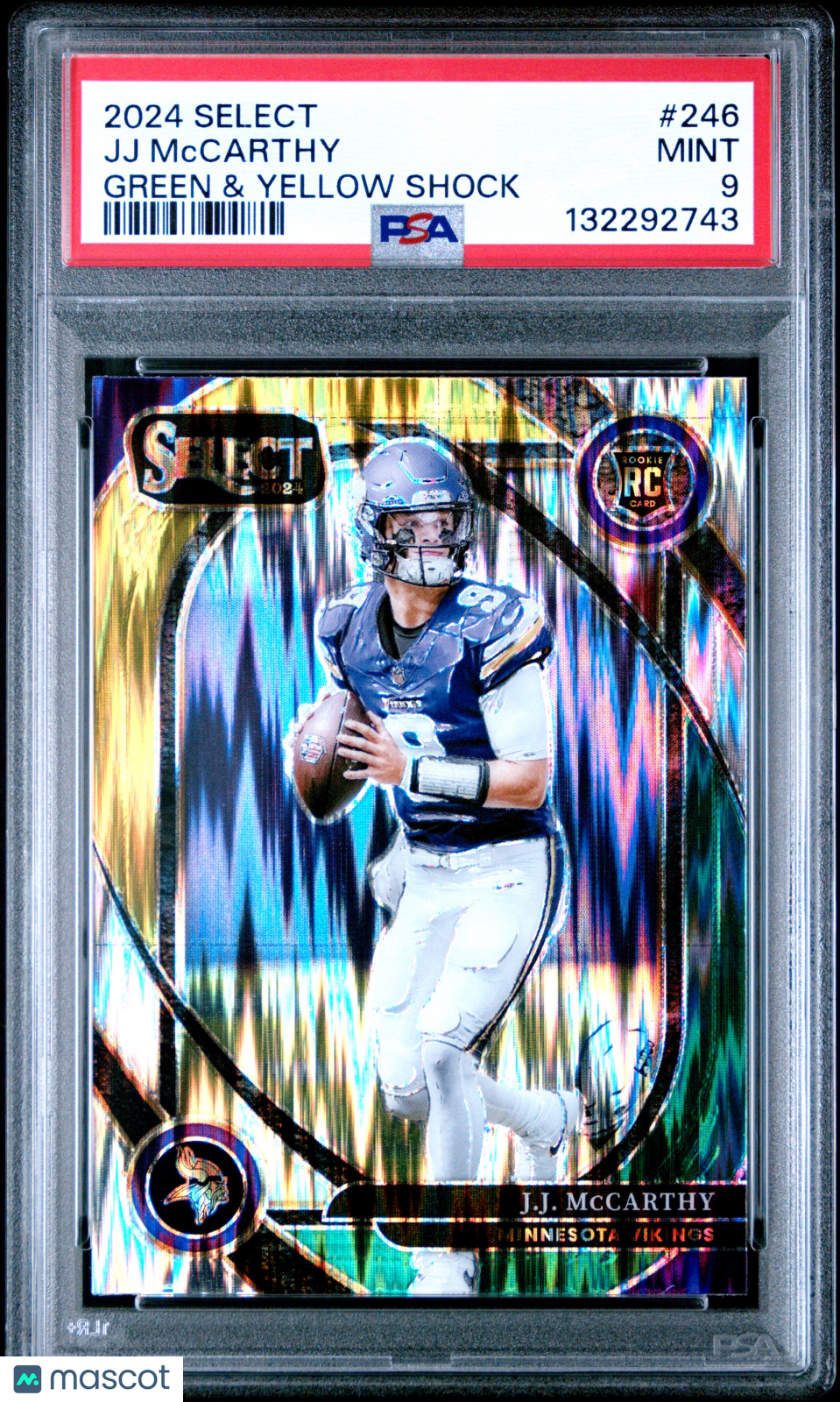 2024 Select - JJ Mccarthy - Green & Yellow Shock #246 - PSA 9