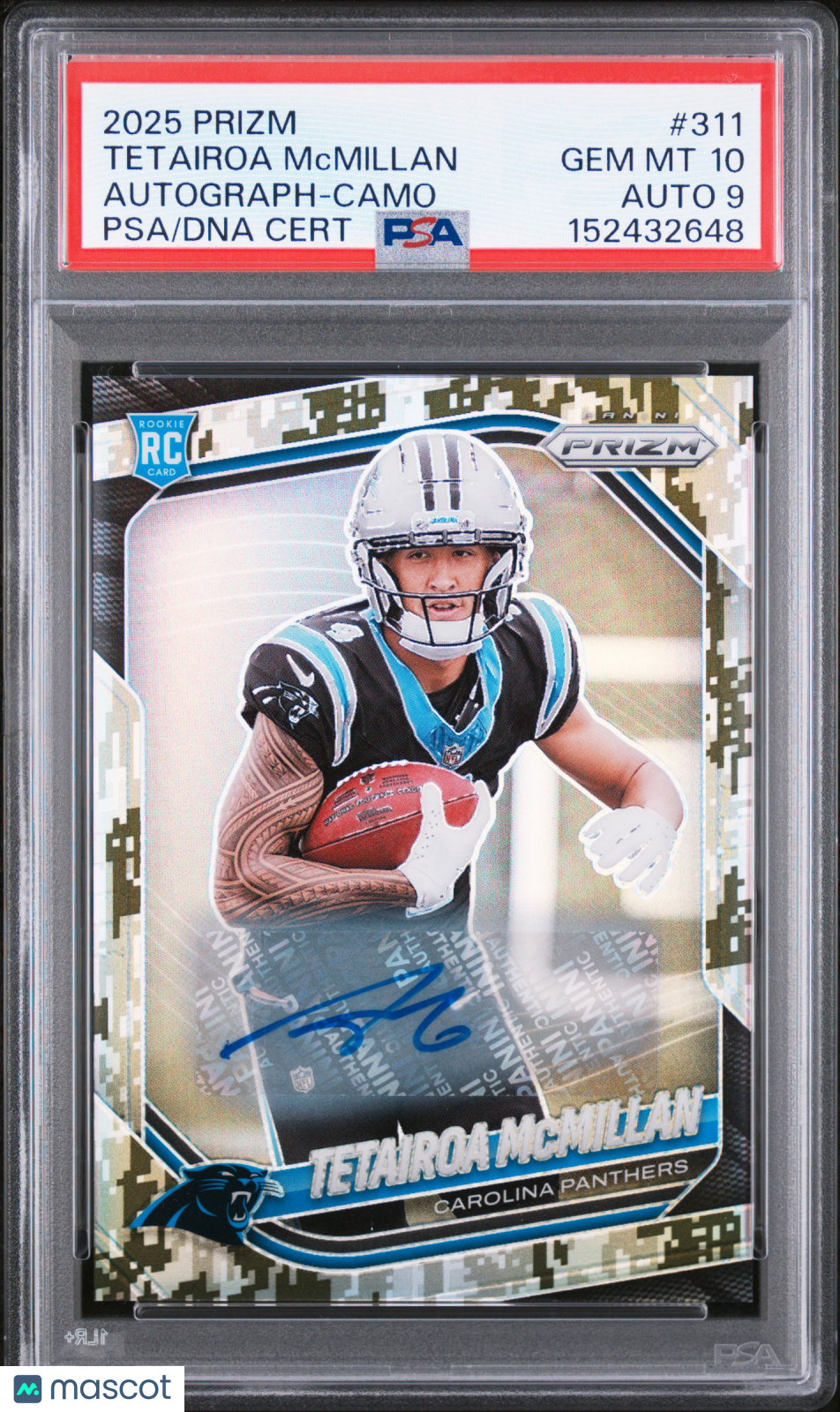 2025 Prizm Tetairoa Mcmillan Camo Auto /25 Rookie #311 PSA 10 Auto 9