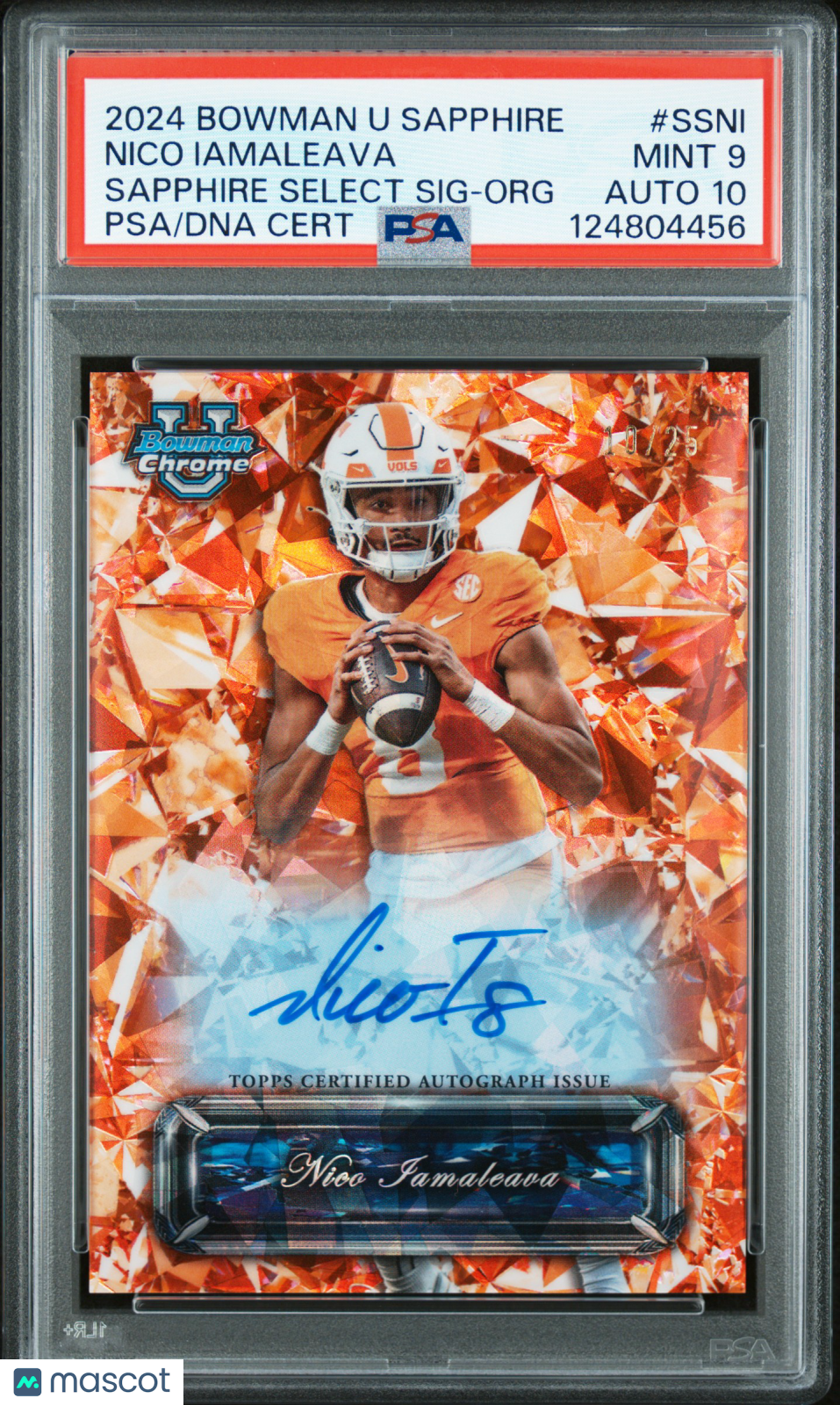 2024 Bowman Sapphire - Nico Iamaleava - Sapphire Selections Orange /25 - PSA 9