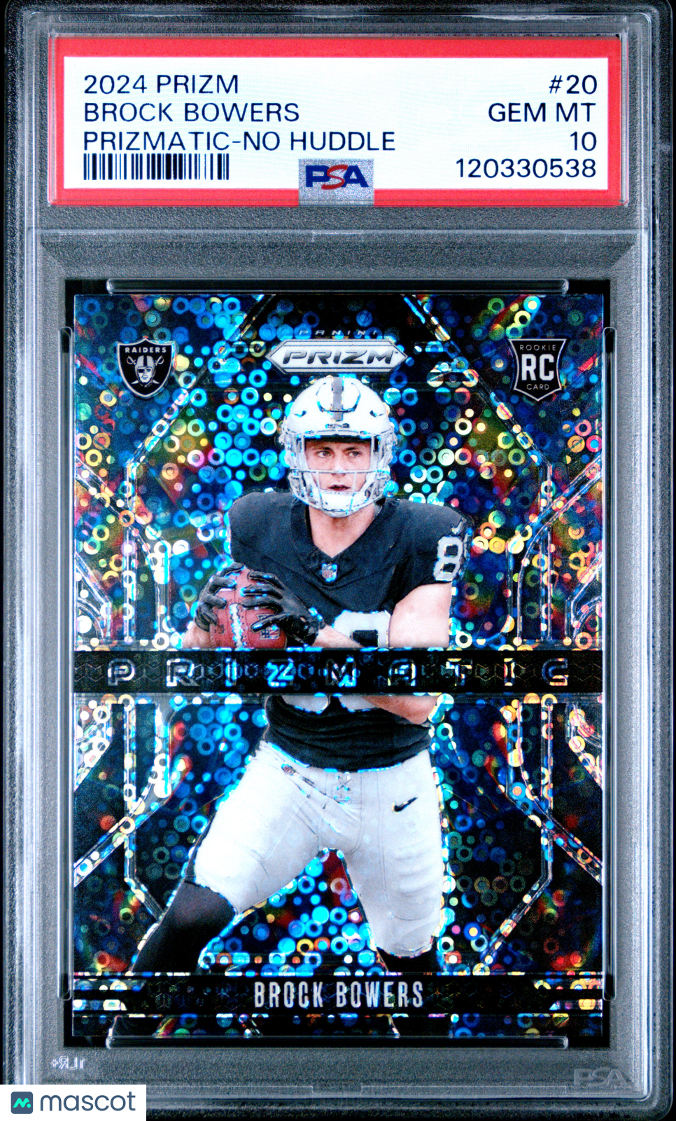 2024 Prizm Brock Bowers Prizmatic No Huddle #20 PSA 10