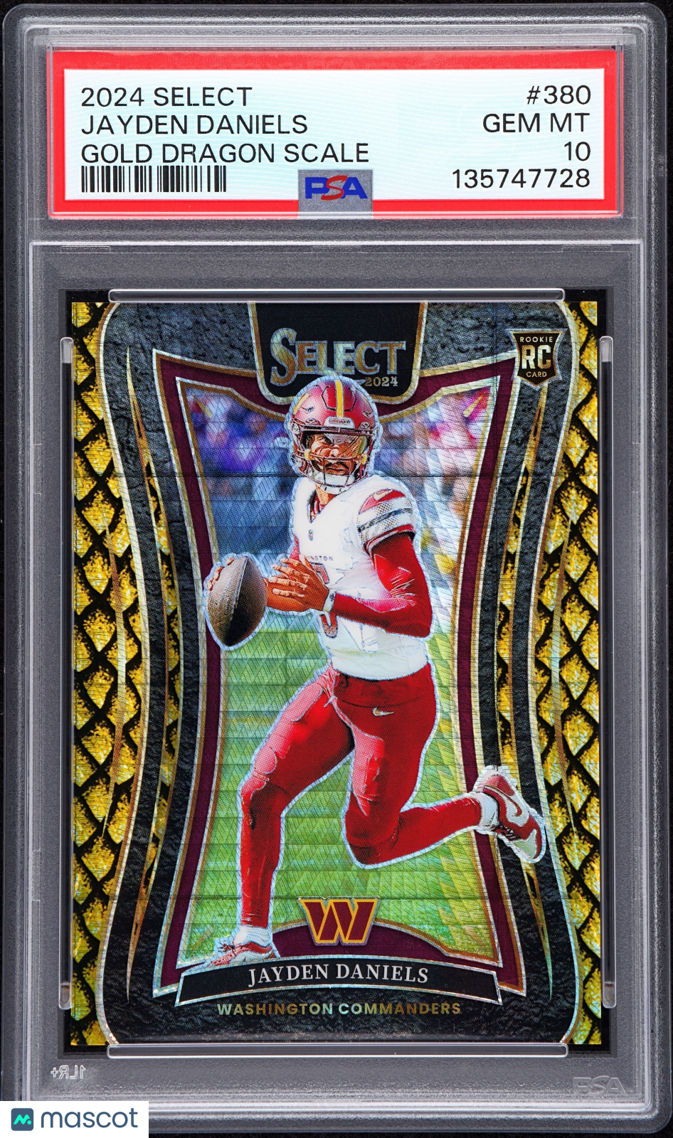 2024 Select - Jayden Daniels - Gold Dragon Scale /10 #380 - PSA 10 GEM MINT