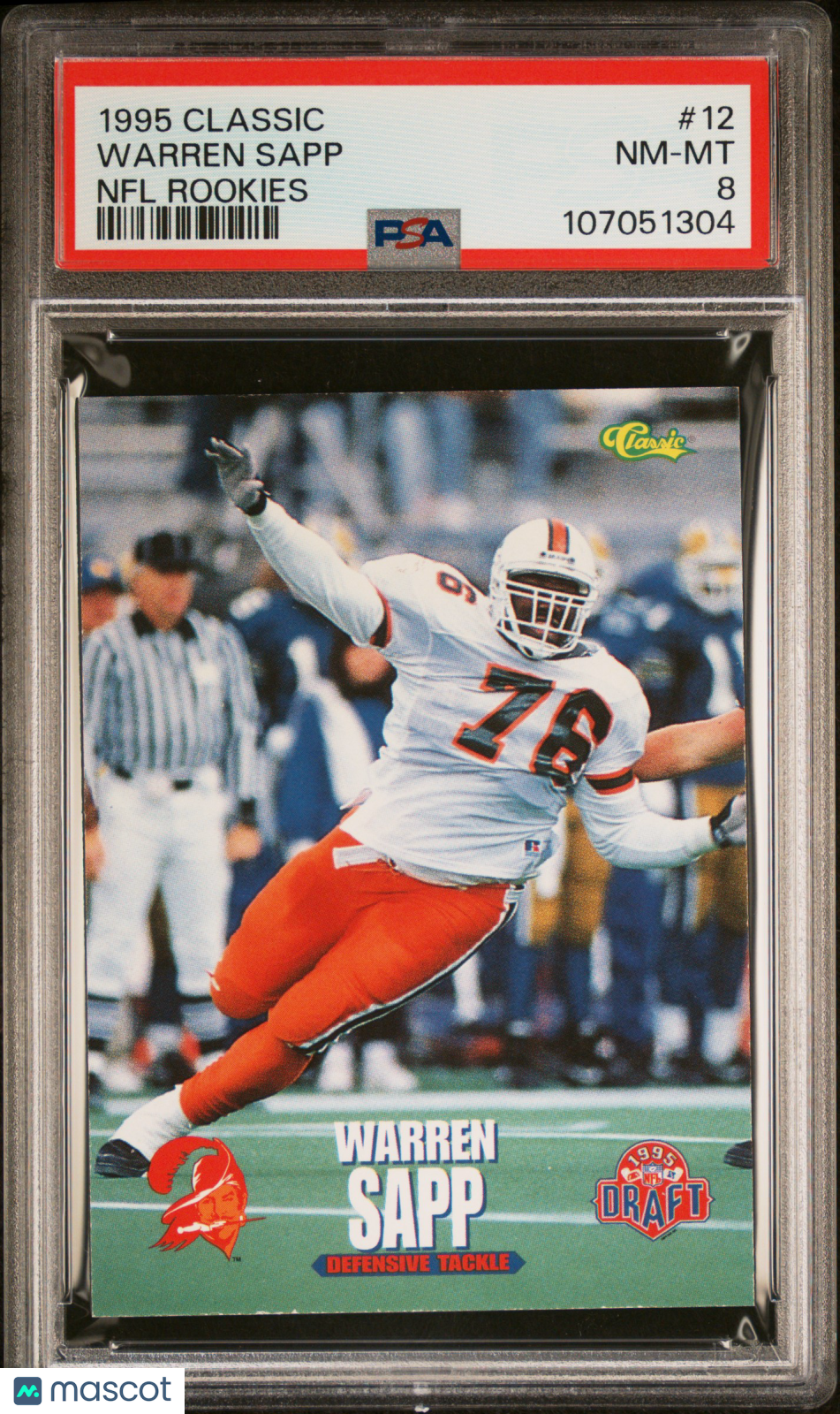 1995 Classic NFL Rookies - Warren Sapp - RC Rookie HOF #12 - PSA 8
