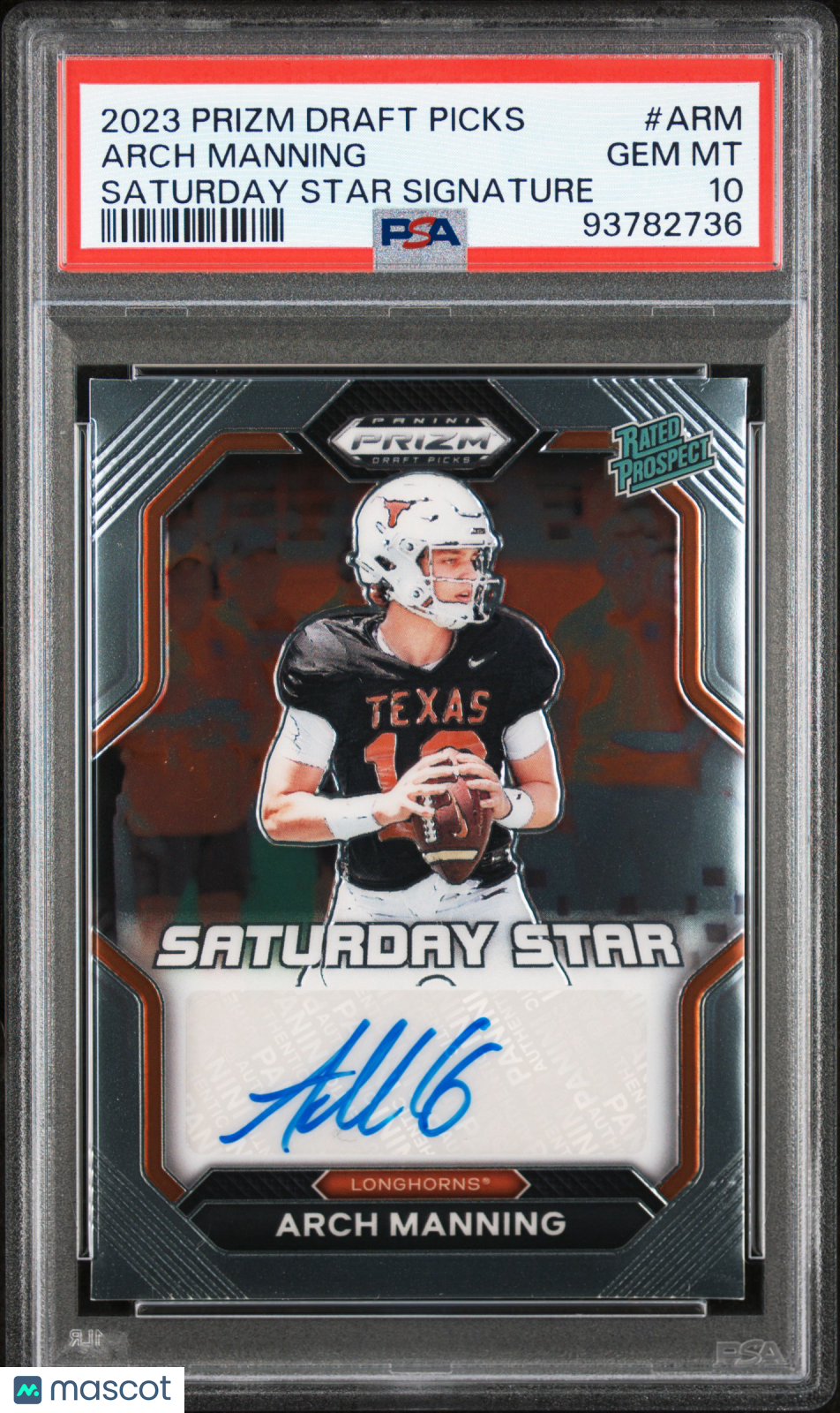 2023 Prizm Draft Pick - Arch Manning - Saturday Star Auto - PSA 10 - GEM MINT