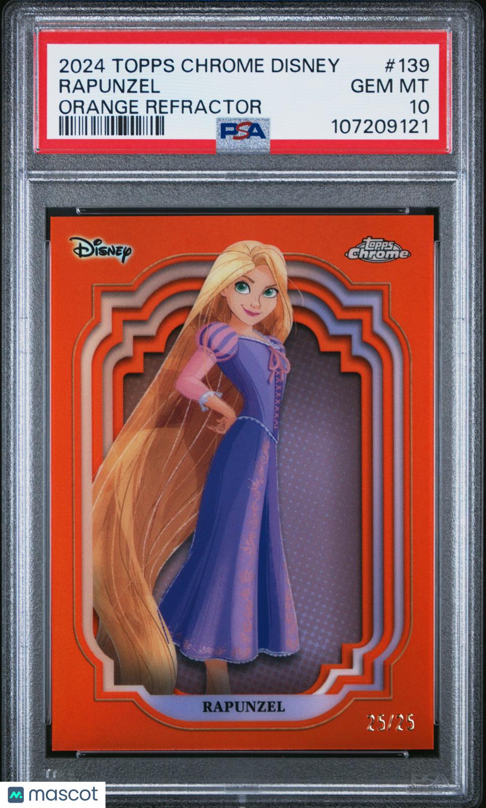 2024 Topps Chrome Disney -  Rapunzel - Orange 25/25 - #139 - PSA 10 - GEM MINT