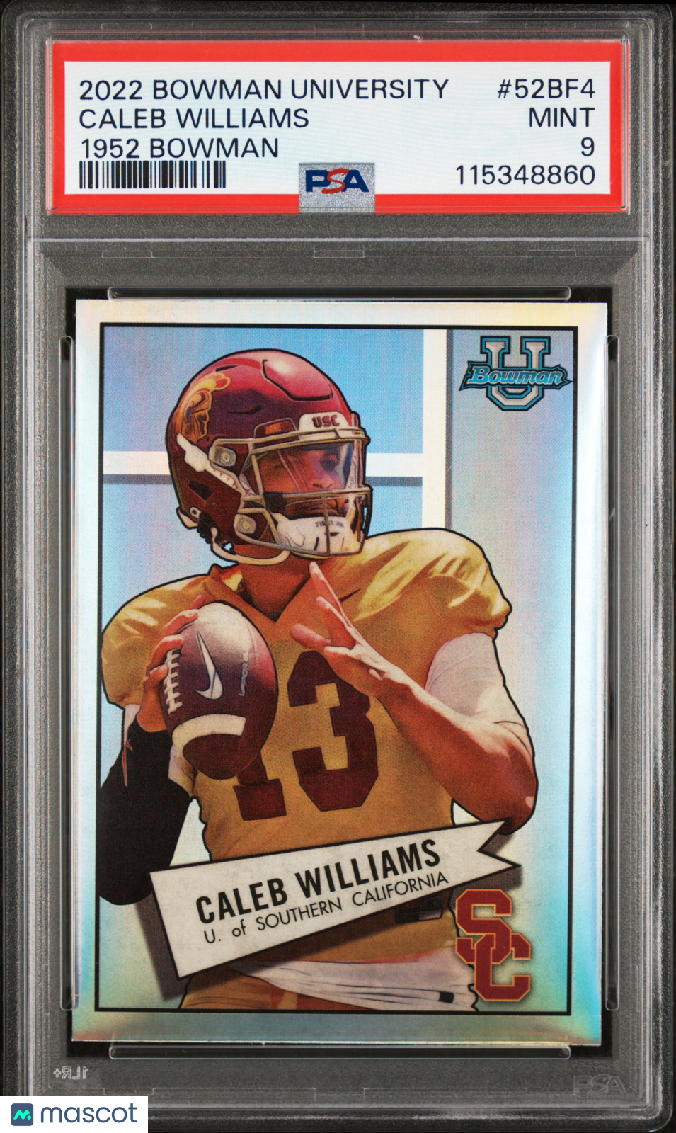 2022 Bowman University 1952 Bowman Caleb Williams #52BF4 PSA 9