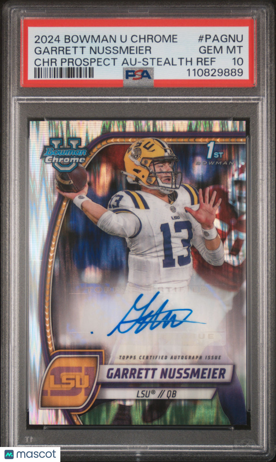 2024 Bowman Chrome - Garrett Nussmeier - Stealth Auto - PSA 10 - #PAGNU