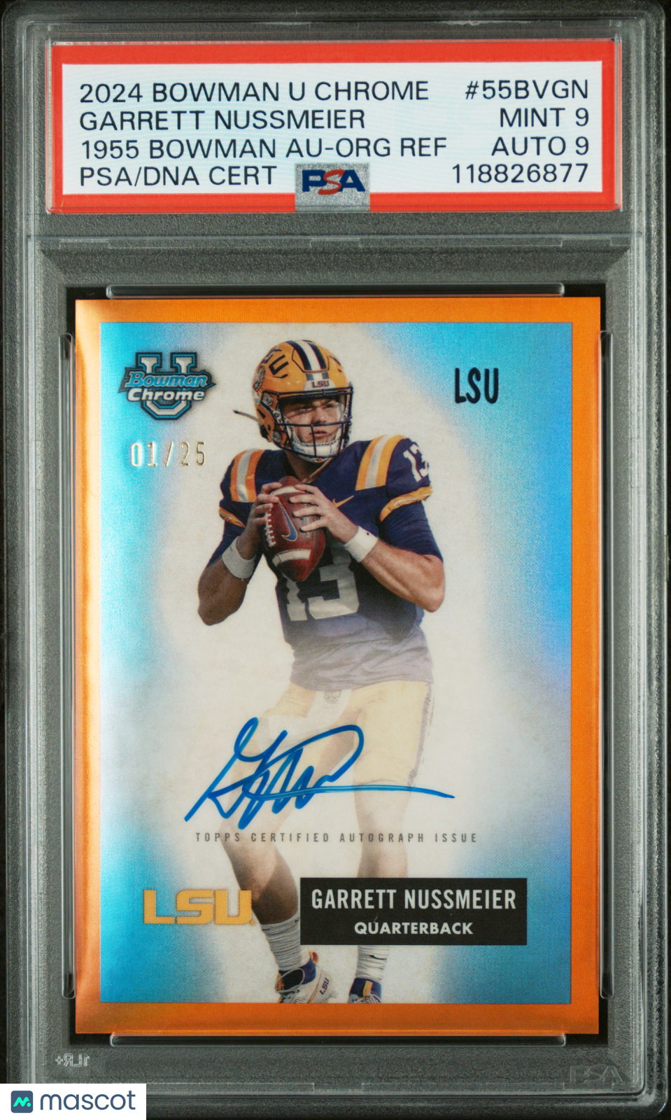 2024 Bowman Chrome - Garrett Nussmeier - 1955 Bowman Auto /25 -  PSA 9