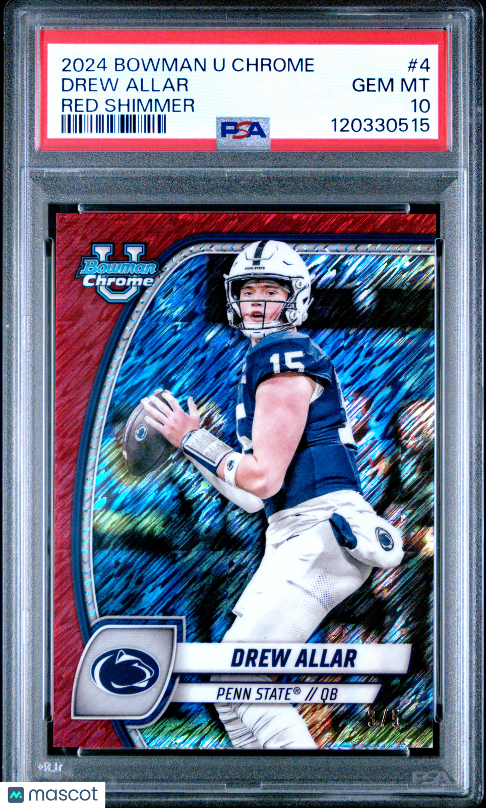 2024 Bowman Chrome - Drew Allar - Red Shimmer /5 - #4 - PSA 10 - GEM MINT