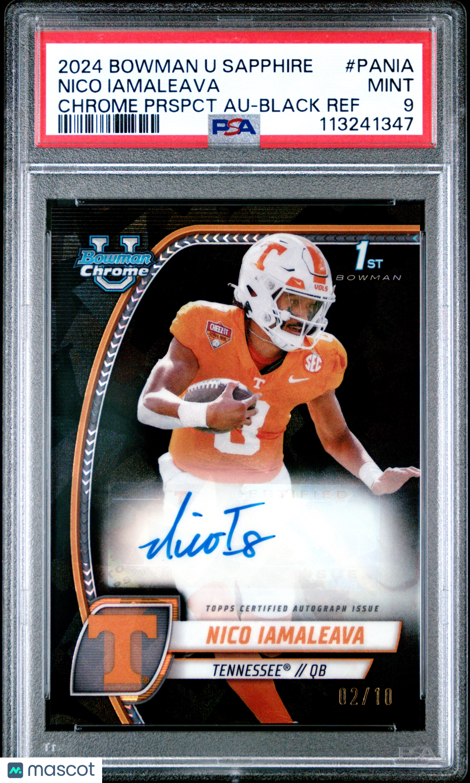 2024 Bowman Sapphire - Nico Iamaleava - Black Auto 2/10 - 1st -#PANIA - PSA 9