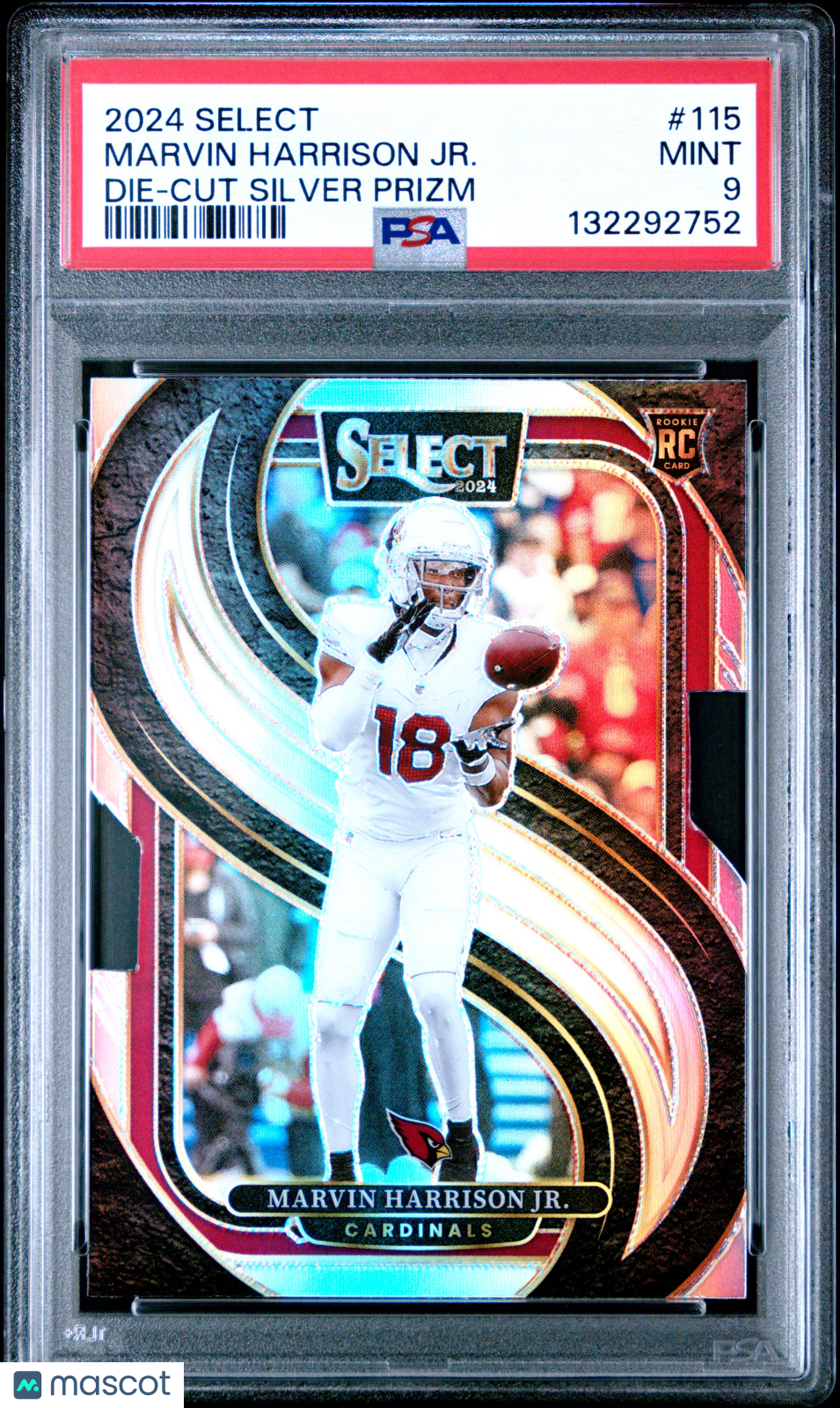 2024 Panini Select Marvin Harrison JR. Die Cut Silver Prizm #115 PSA 9