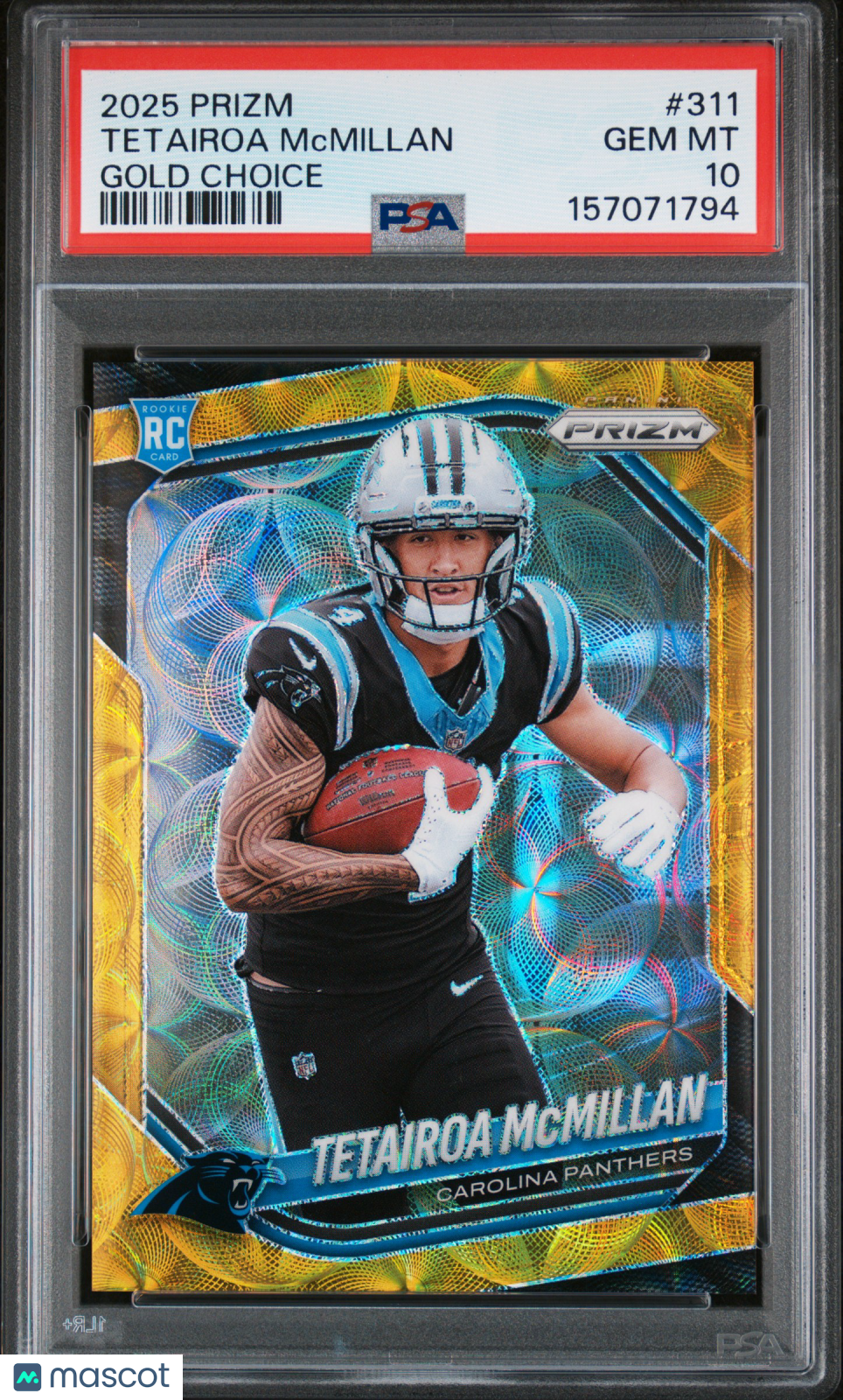 2025 Panini Prizm Tetairoa McMillan RC Choice Gold Rookie #/10 Panthers