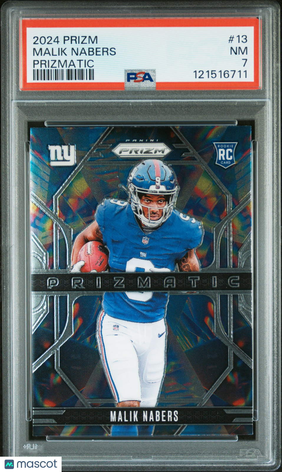 2024 Prizm - Malik Nabers - Prizmatic - #13 - RC - Rookie - PSA 7