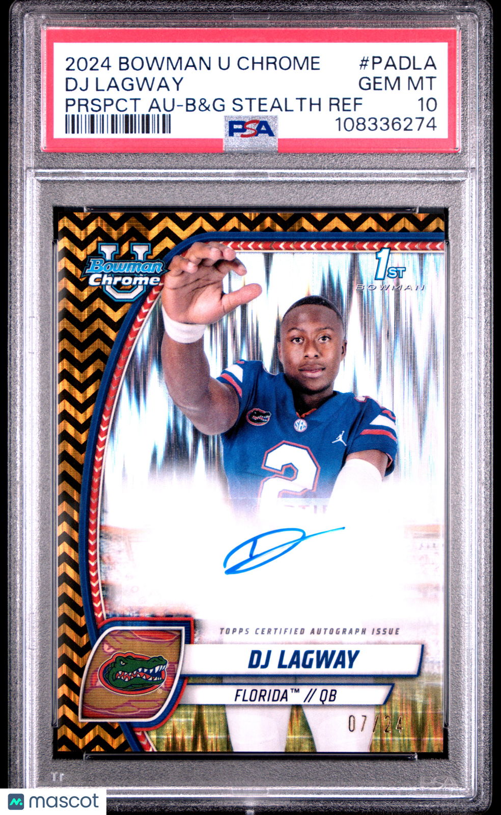 2024 Bowman Chrome - DJ Lagway - Black & Gold Stealth Auto 7/24 - PSA 10 - GEM