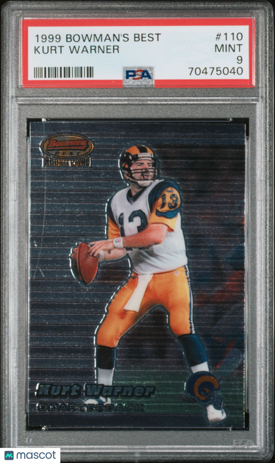 1999 Bowman's Best Kurt Warner Rookie #110 PSA 9