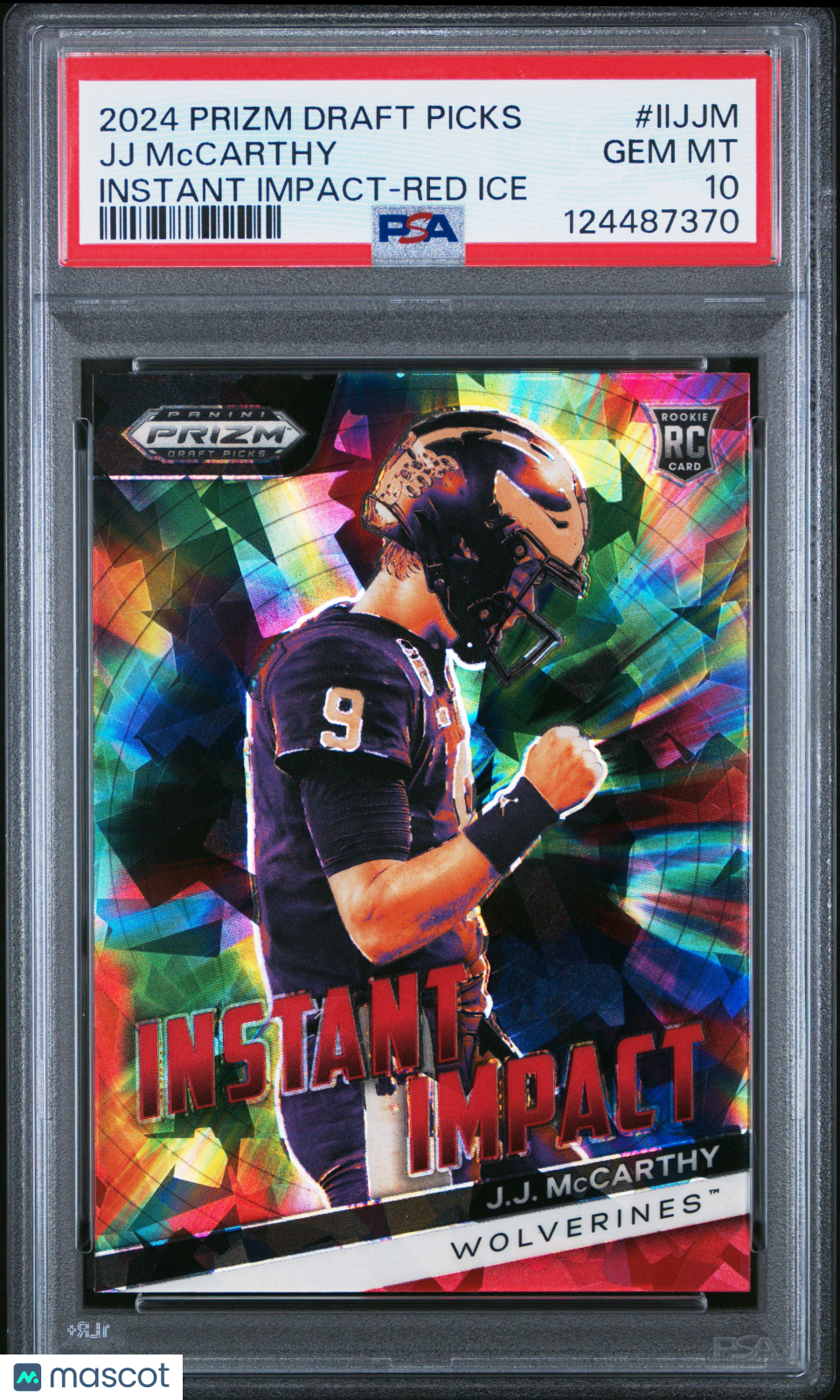 2024 Prizm Draft Picks - JJ McCarthy - Instant Impact Red Ice -PSA 10 - GEM MINT