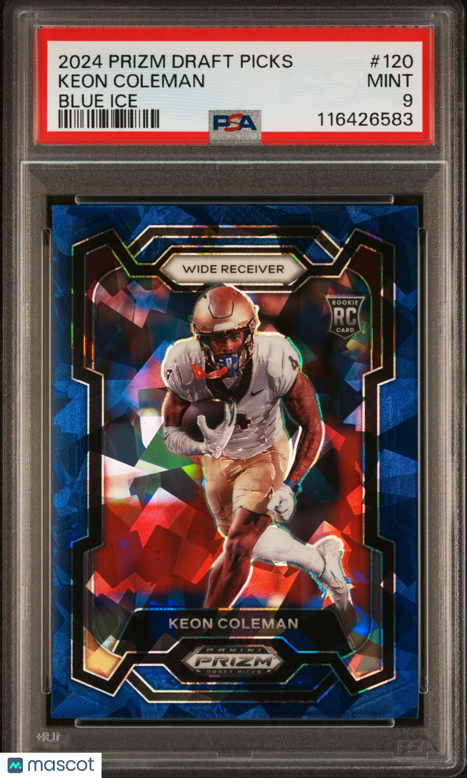 2024 Prizm Draft Picks - Keon Coleman - Blue Ice /99 -  #120 - PSA 9
