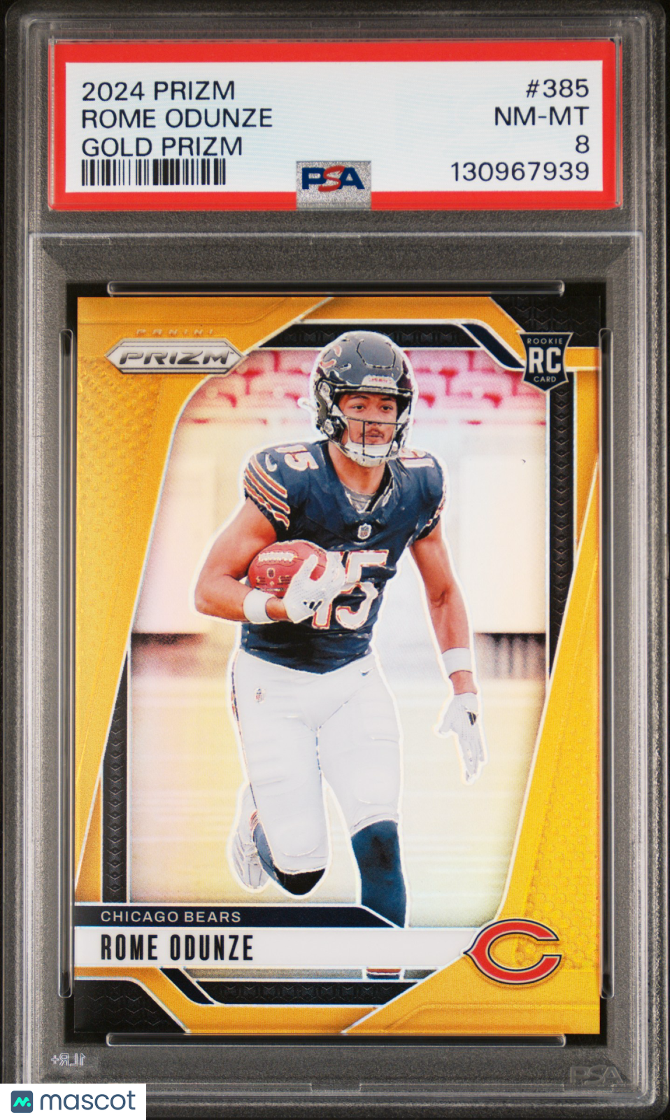 2024 Prizm - Rome  Odunze - Gold Prizm /10 - #385 - PSA 8